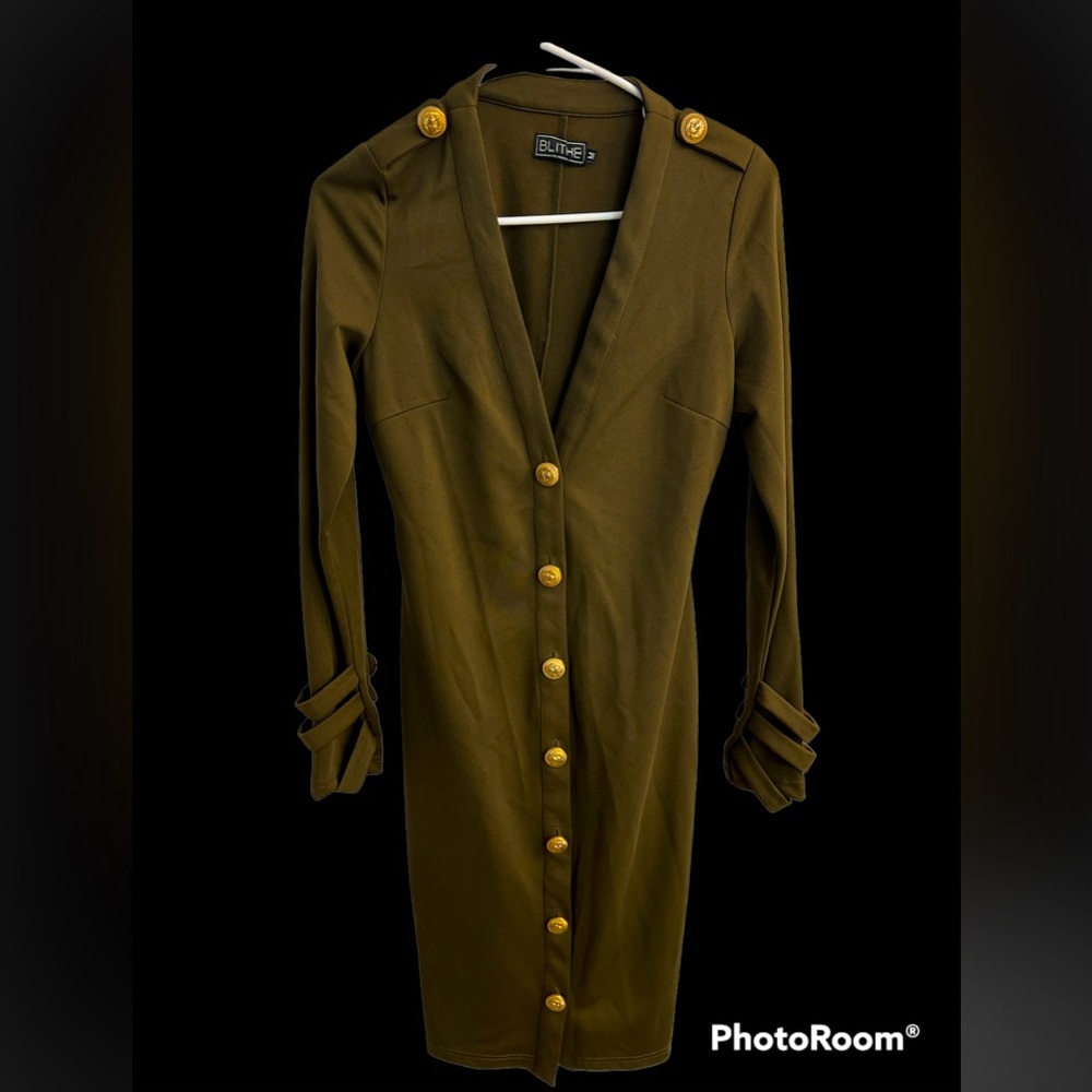 Military army green dress